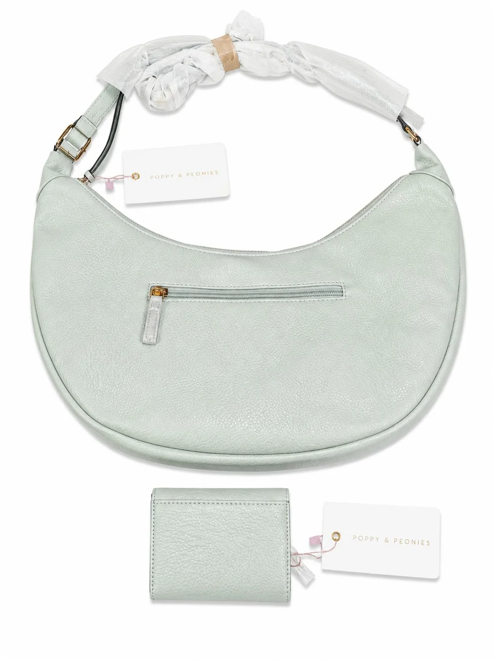 Poppy & Peonies - BRAND NEW - Mint Over The Moon Hobo Bag with Matching Wallet